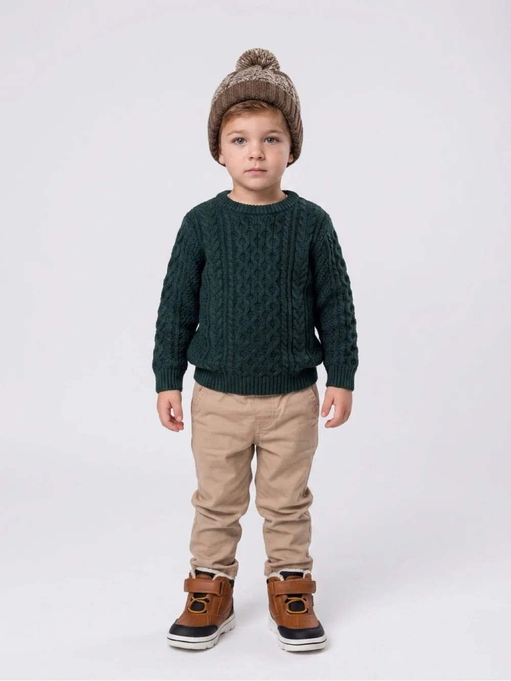 Kids Brown Fleece-Lined Winter Boots - Unbranded size 9